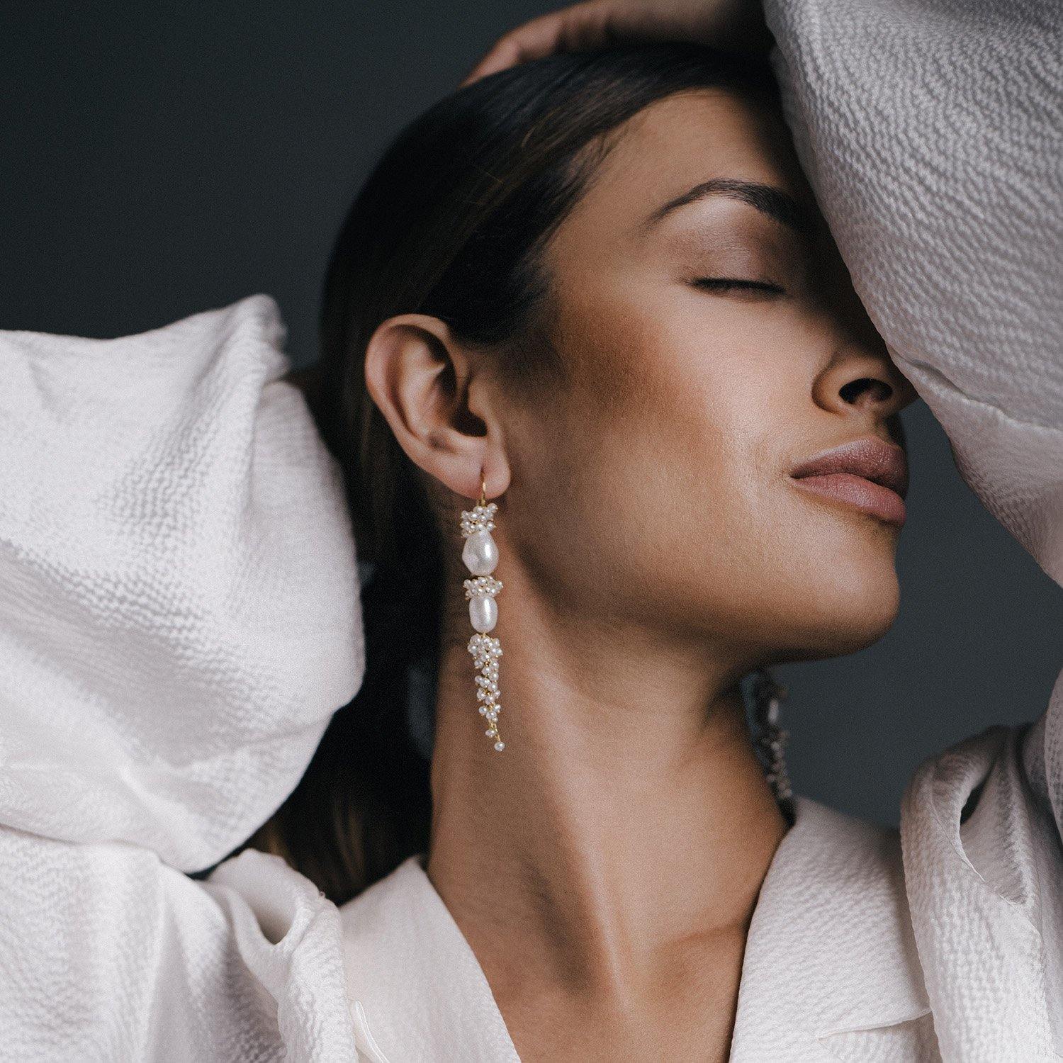 Merenda Pearl Dainty Dangle Stud Earrings – RW Fine Jewelry
